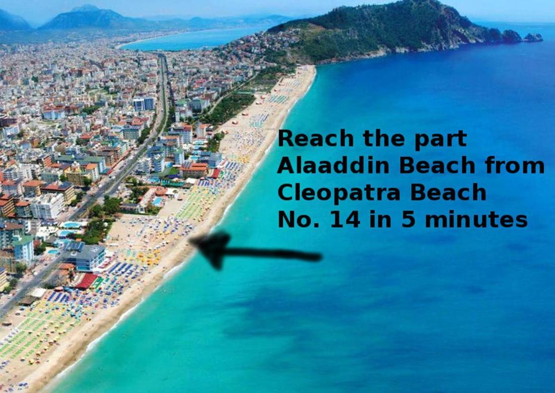 Palm Beach Cleopatra House: Beachside Private Apartment with Bikes & Extras Alanya Exterior photo